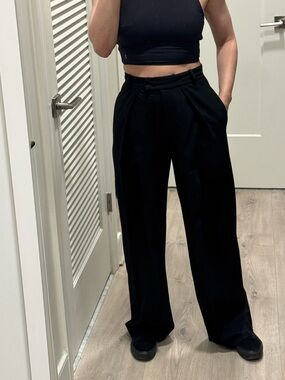 COS Black High-Waist Wide-Leg Trousers